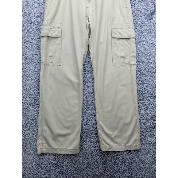 Y2K Levis Cargo Loose Straight Mens 36X35 Wide Leg Baggy Outdoor Hiking 90s Tan - Picture 4 of 13